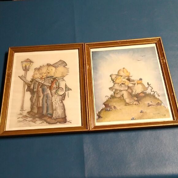 Vintage B. Hummel 1940 1955 Art Print with Gold Frame - Picture 1 of 11